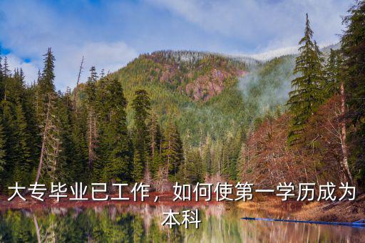 大专毕业已工作，如何使第一学历成为本科