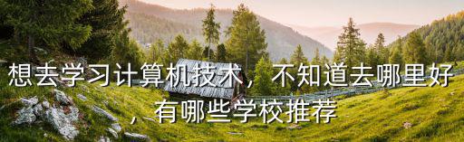 想去学习计算机技术，不知道去哪里好，有哪些学校推荐