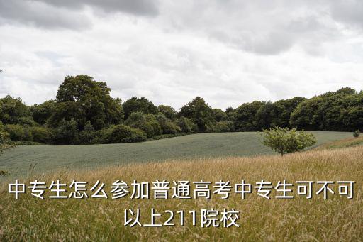中专生怎么参加普通高考中专生可不可以上211院校