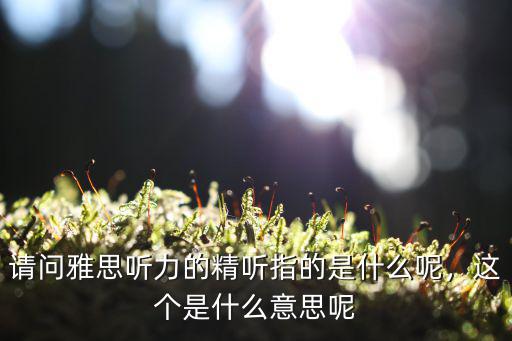 请问雅思听力的精听指的是什么呢，这个是什么意思呢