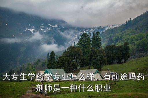大专生学药学专业怎么样，有前途吗药剂师是一种什么职业