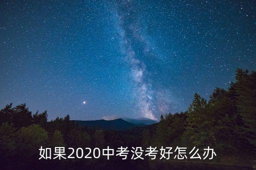 如果2020中考没考好怎么办