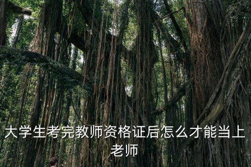 大学生考完教师资格证后怎么才能当上老师