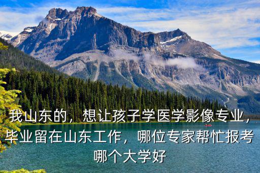 我山东的，想让孩子学医学影像专业，毕业留在山东工作，哪位专家帮忙报考哪个大学好