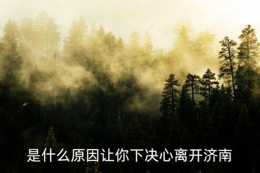 是什么原因让你下决心离开济南