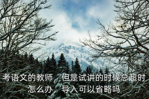 教师试讲超时怎么办,但是试讲的时候总超时怎么办