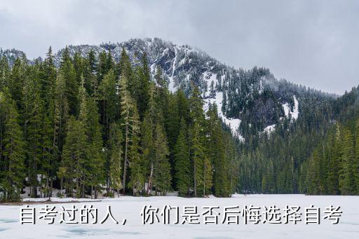 自考过的人，你们是否后悔选择自考