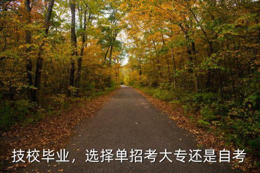 技校毕业，选择单招考大专还是自考