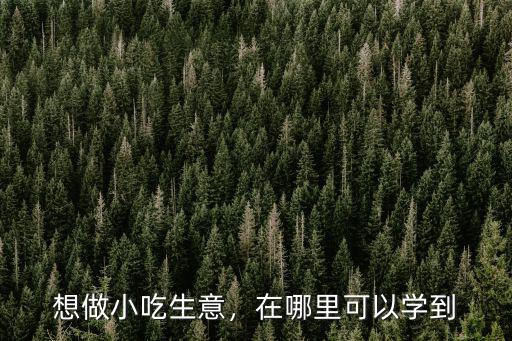 想做小吃生意，在哪里可以学到