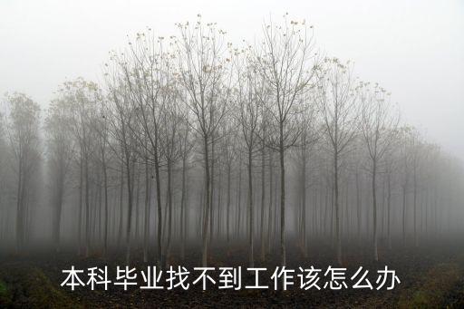 本科毕业找不到工作该怎么办