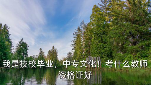 我是技校毕业，中专文化！考什么教师资格证好