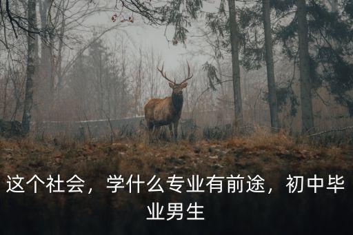 这个社会，学什么专业有前途，初中毕业男生