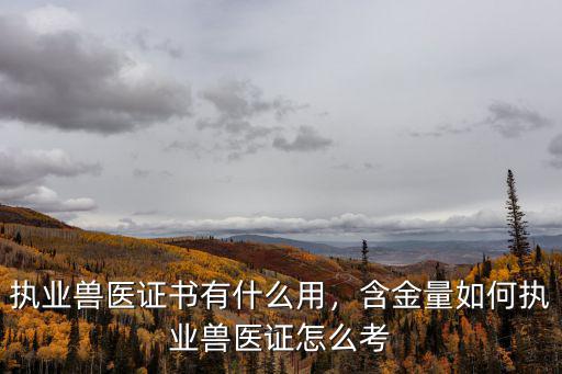 兽医毕业做什么 执业兽医证,执业兽医证怎么考
