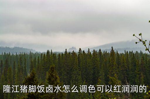 隆江猪脚饭卤水怎么调色可以红润润的