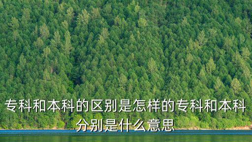 本科和专科是什么意思,大专和本科的区别是什么
