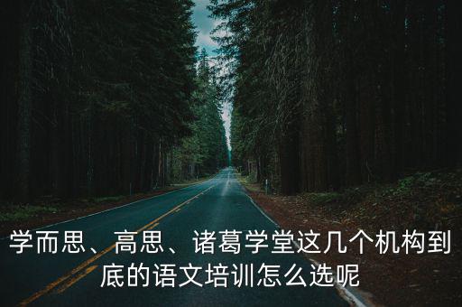 学而思、高思、诸葛学堂这几个机构到底的语文培训怎么选呢