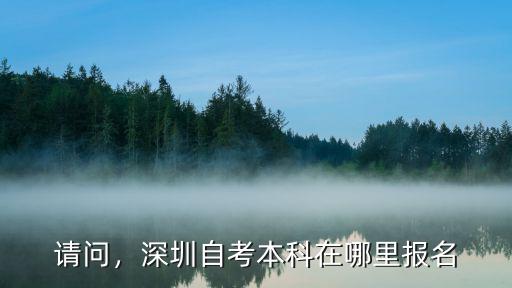 深圳报自考在哪里报名时间,深圳自考本科在哪里报名