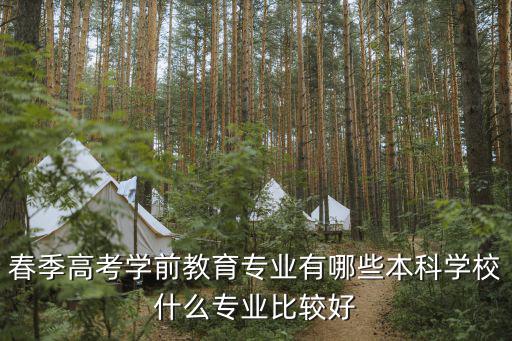 春季高考学前教育专业有哪些本科学校什么专业比较好