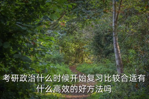 考研政治什么时候开始复习比较合适有什么高效的好方法吗