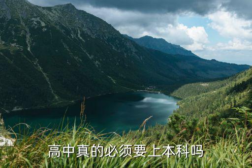 高中真的必须要上本科吗
