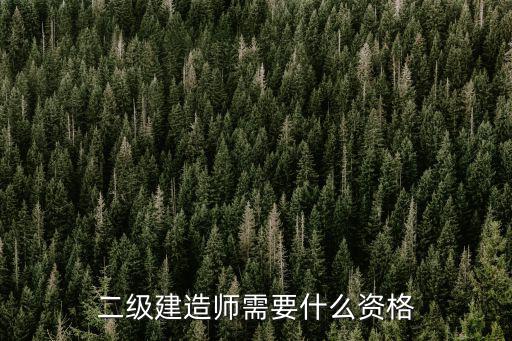 二级建造师要什么条件,二级建造师报考要求是什么