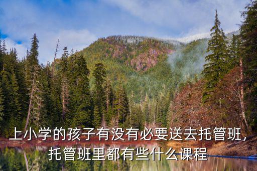 上小学的孩子有没有必要送去托管班，托管班里都有些什么课程