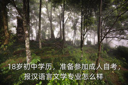 18岁初中学历，准备参加成人自考，报汉语言文学专业怎么样