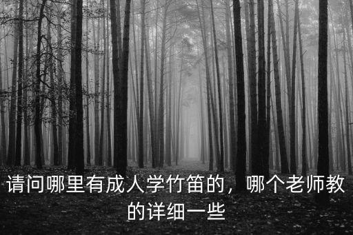 请问哪里有成人学竹笛的，哪个老师教的详细一些
