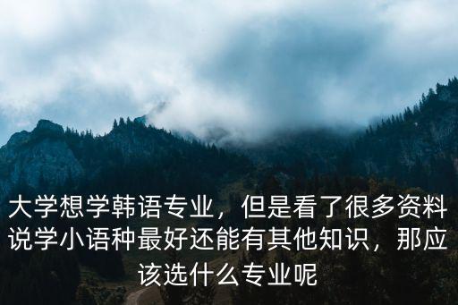 韩语专业主要学什么,大学想学韩语专业