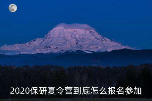 2020保研夏令营到底怎么报名参加