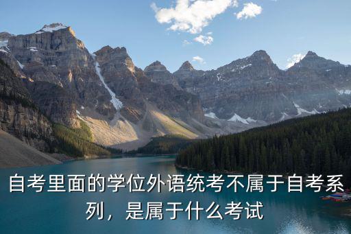 自考里面的学位外语统考不属于自考系列，是属于什么考试