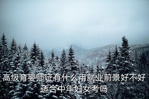 高级育婴师证有什么用就业前景好不好适合中年妇女考吗