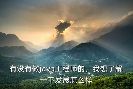 有没有做java工程师的，我想了解一下发展怎么样