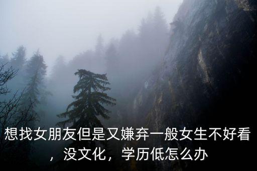 想找女朋友但是又嫌弃一般女生不好看，没文化，学历低怎么办