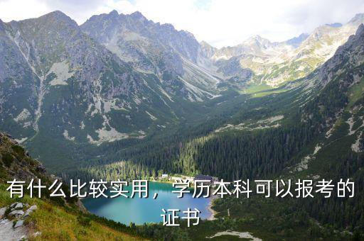 有什么比较实用，学历本科可以报考的证书