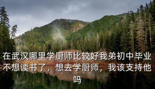 在武汉哪里学厨师比较好我弟初中毕业不想读书了，想去学厨师，我该支持他吗