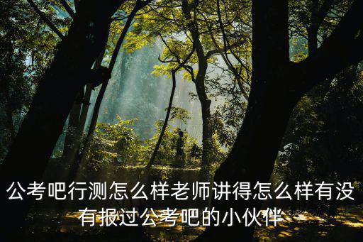 张景勋讲的怎么样,公考吧行测怎么样