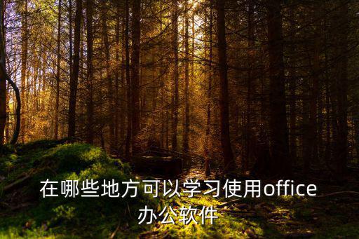 福州办公软件哪里可以学,怎样学习办公软件