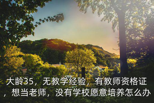 大龄35，无教学经验，有教师资格证，想当老师，没有学校愿意培养怎么办