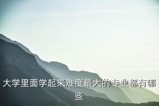 大学里面学起来难度最大的专业都有哪些