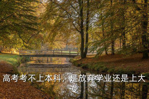 高考考不上本科，是放弃学业还是上大专