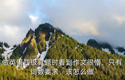 做英语四级真题时看到作文很懵，只有词数要求，该怎么做