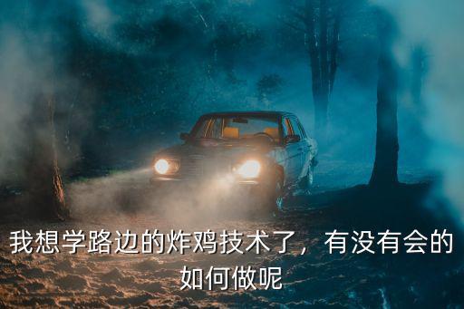 我想学路边的炸鸡技术了，有没有会的如何做呢
