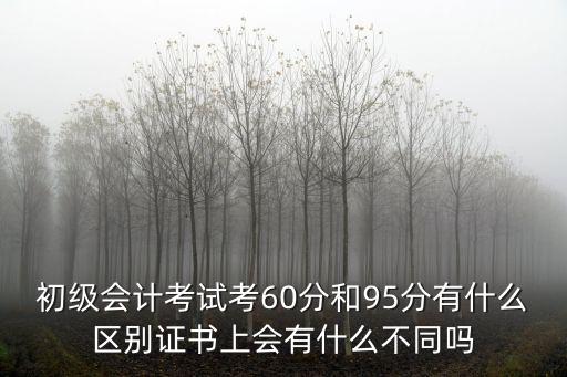 初级会计考试考60分和95分有什么区别证书上会有什么不同吗
