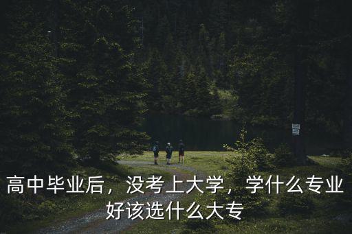 高中毕业后，没考上大学，学什么专业好该选什么大专