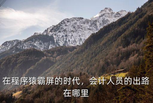 会计人员的未来在哪里,会计的出路在哪里