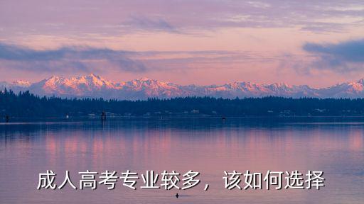 成人高考专业较多，该如何选择