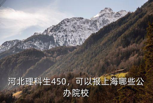河北理科生450，可以报上海哪些公办院校