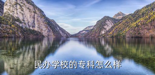 民办学校的专科怎么样