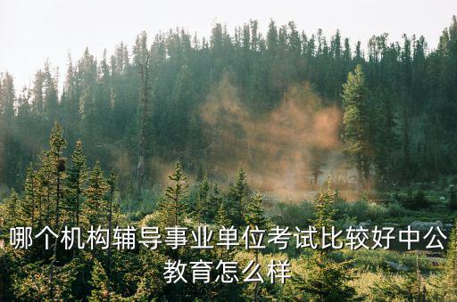 哪个机构辅导事业单位考试比较好中公教育怎么样